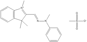 3H-INDOLIUM,1,3,3-TRIMETHYL-2-[(METHYLPHENYLHYDRAZONO)METHYL]-,METHANESULFONATE